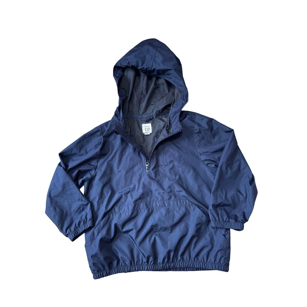 BABY GAP Boys Navy Blue Lightweight hooded Windbreaker jacket, size 4